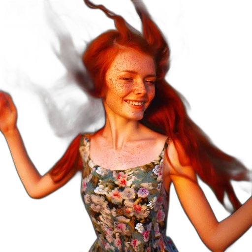 dress, hair, dragon, creature transparent PNG cut-out
