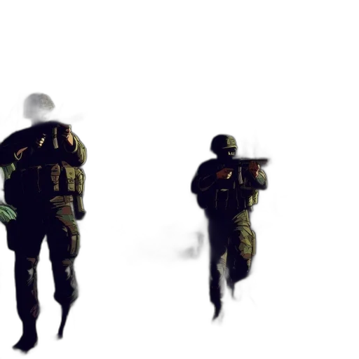 weapon, staff, robot, jacket transparent PNG cut-out