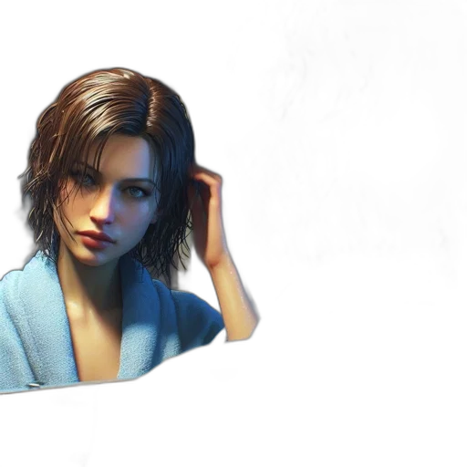 jacket, face, hair, weapon transparent PNG cut-out
