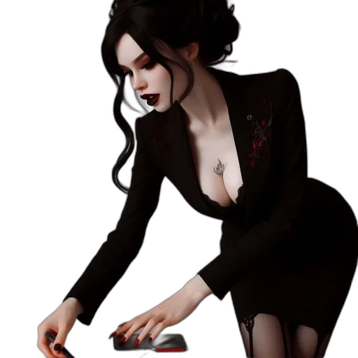 dress, staff, jewelry, fantasy art transparent PNG cut-out