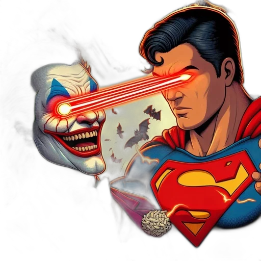 comic book art, concept art, cartoon, joker transparent PNG cut-out