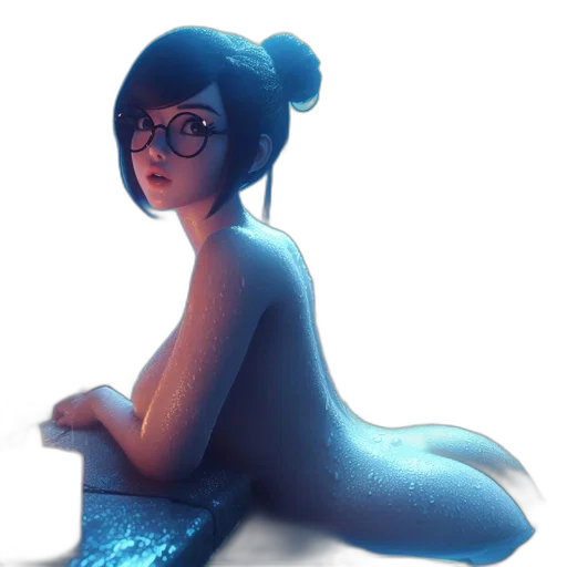 dress, creature, staff, robot transparent PNG cut-out