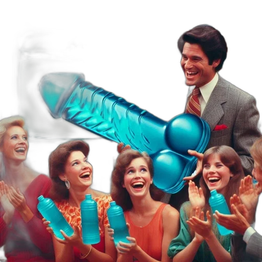 bottle, umbrella, staff, vaporwave transparent PNG cut-out