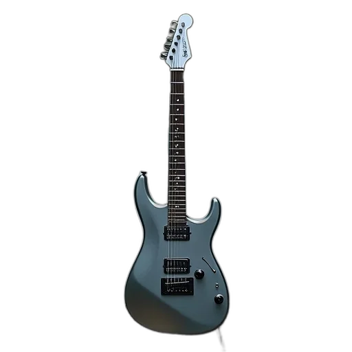 3d render, silver, electric, guitar transparent PNG cut-out