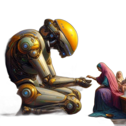 robot, concept art, fantasy art, cyberpunk transparent PNG cut-out