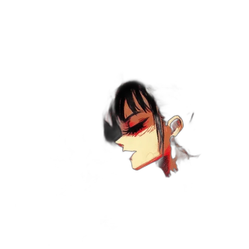 hair, face, mask, weapon transparent PNG cut-out