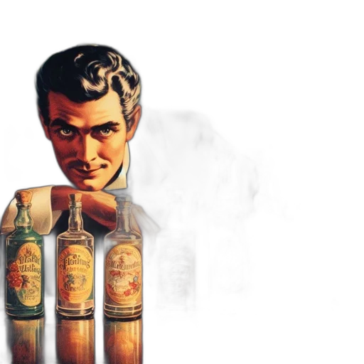 bottle, concept art, photorealistic, comic book art transparent PNG cut-out