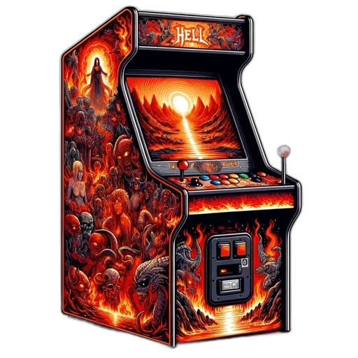 pixel art, fire, arcade, machine transparent PNG cut-out