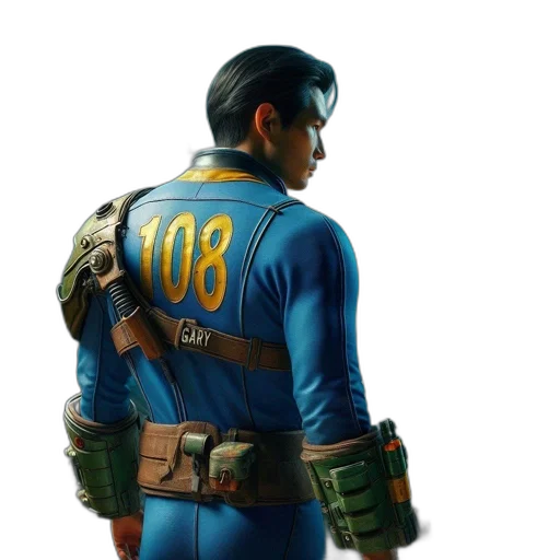 jacket, weapon, staff, robot transparent PNG cut-out