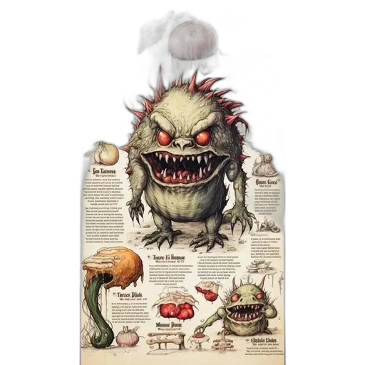 food, creature, dragon, concept art transparent PNG cut-out