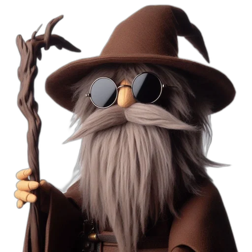staff, hat, 3d render, fantasy art transparent PNG cut-out