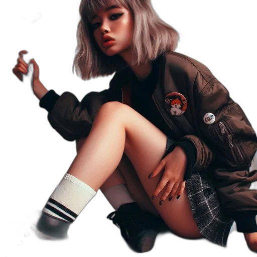 jacket, shoes, dress, face transparent PNG cut-out