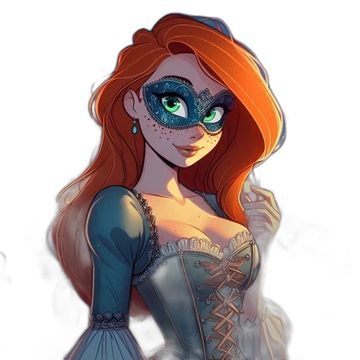 dress, crown, mask, cartoon transparent PNG cut-out