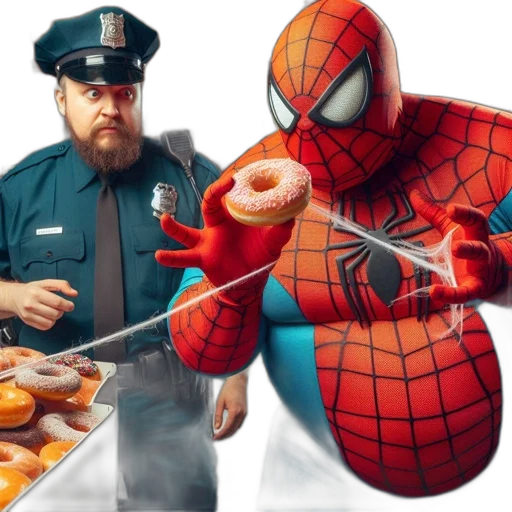food, concept art, comic book art, police transparent PNG cut-out