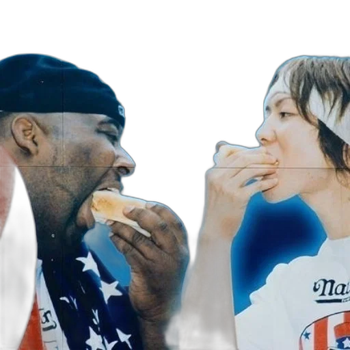 two, people, eating, hot transparent PNG cut-out