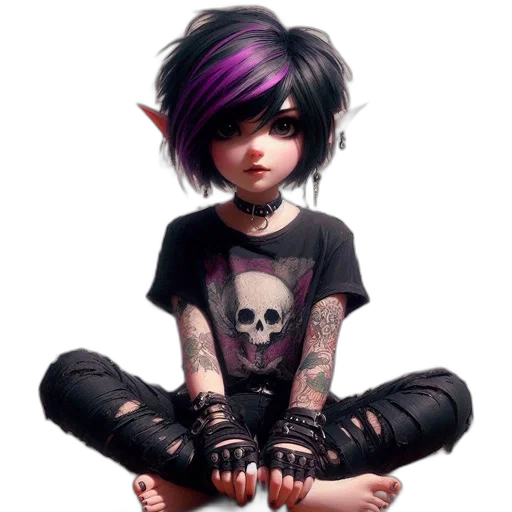 fantasy art, concept art, cyberpunk, cartoon transparent PNG cut-out