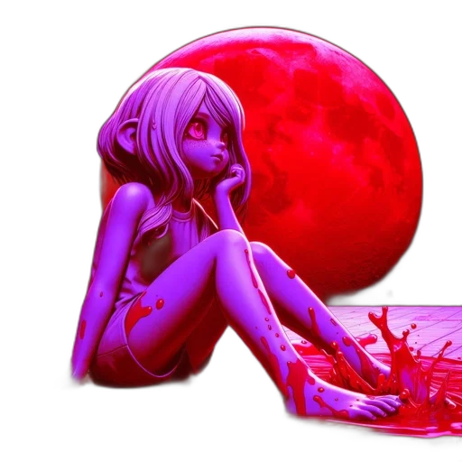 concept art, comic book art, fantasy art, vaporwave transparent PNG cut-out