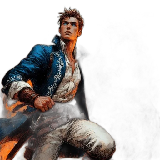 concept art, fantasy art, young, man transparent PNG cut-out