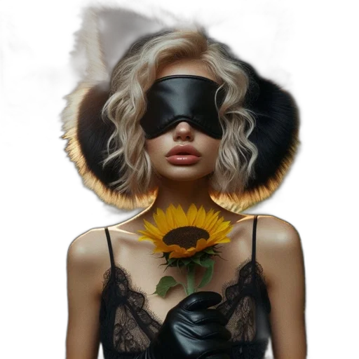 mask, hat, flower, dress transparent PNG cut-out