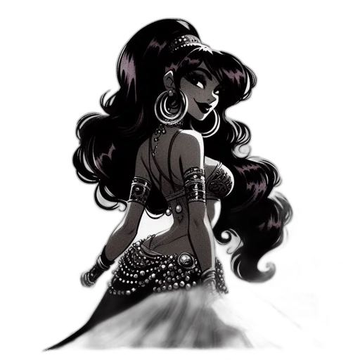 dress, hair, crown, concept art transparent PNG cut-out