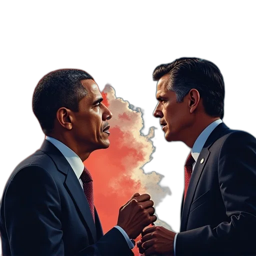 photorealistic, fire, obama, romney transparent PNG cut-out