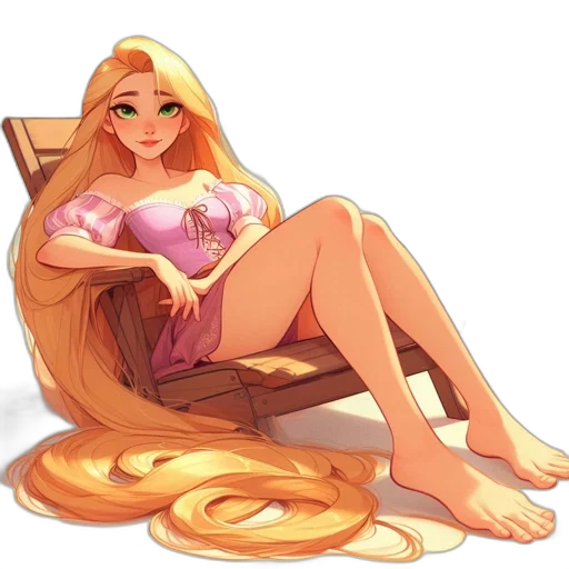 hair, dress, crown, cartoon transparent PNG cut-out