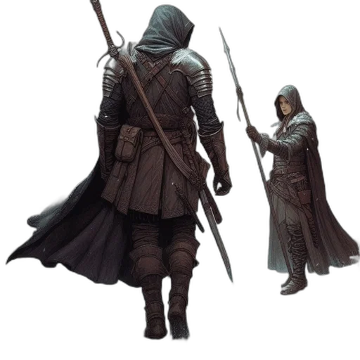 sword, staff, weapon, jacket transparent PNG cut-out