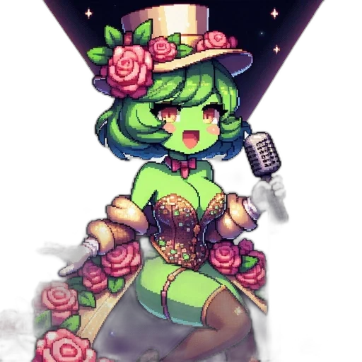 staff, dress, flower, crown transparent PNG cut-out