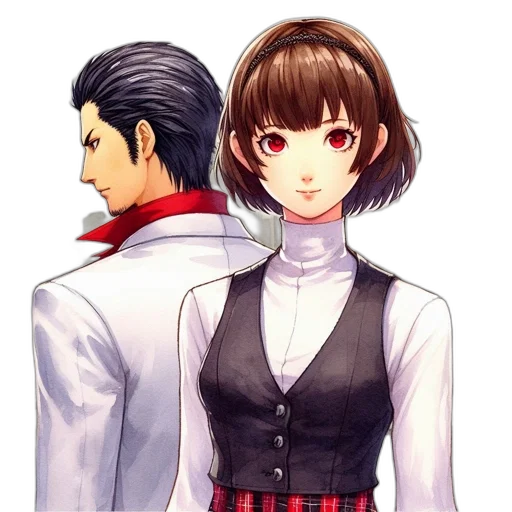 jacket, dress, staff, face transparent PNG cut-out