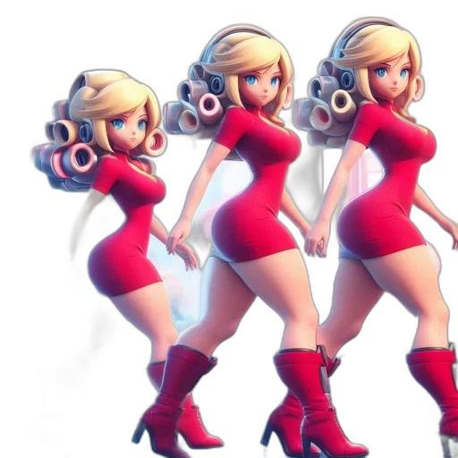 dress, robot, concept art, 3d render transparent PNG cut-out