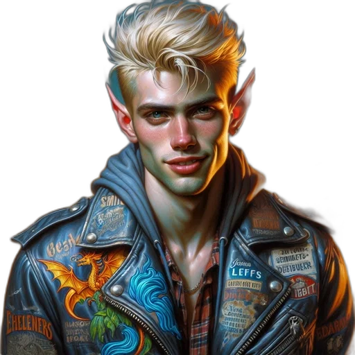 jacket, face, dragon, cyberpunk transparent PNG cut-out