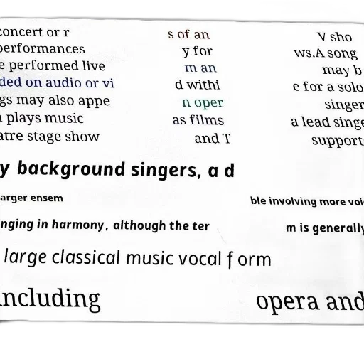 collage, music-related, terms, phrases transparent PNG cut-out