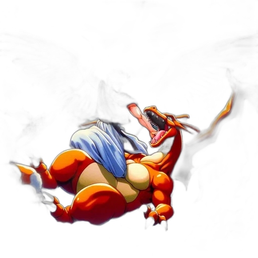 dragon, creature, staff, animal transparent PNG cut-out