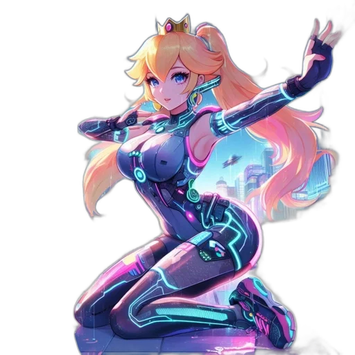 robot, crown, dress, weapon transparent PNG cut-out