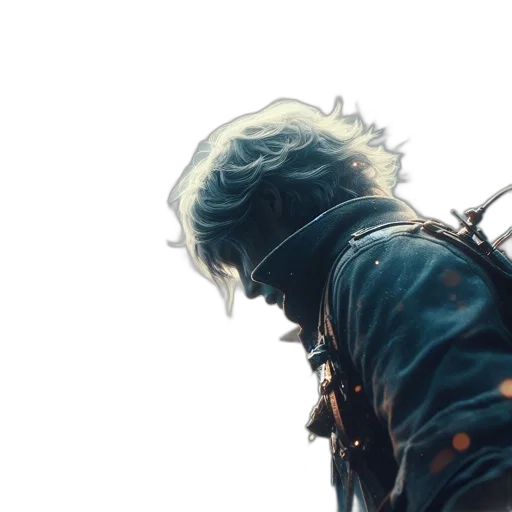 jacket, face, sword, dragon transparent PNG cut-out