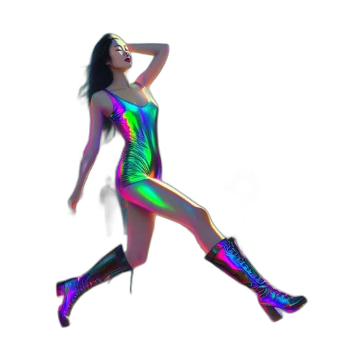 dress, shoes, vaporwave, 3d render transparent PNG cut-out