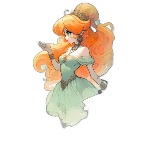 dress, staff, crown, concept art transparent PNG cut-out