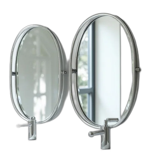 furniture, pair, chrome, mirrors transparent PNG cut-out