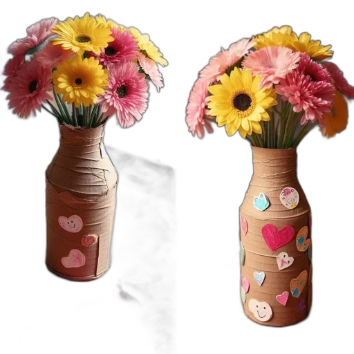 flower, bottle, 3d render, photorealistic transparent PNG cut-out