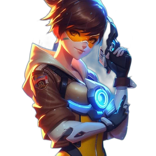 jacket, weapon, staff, robot transparent PNG cut-out