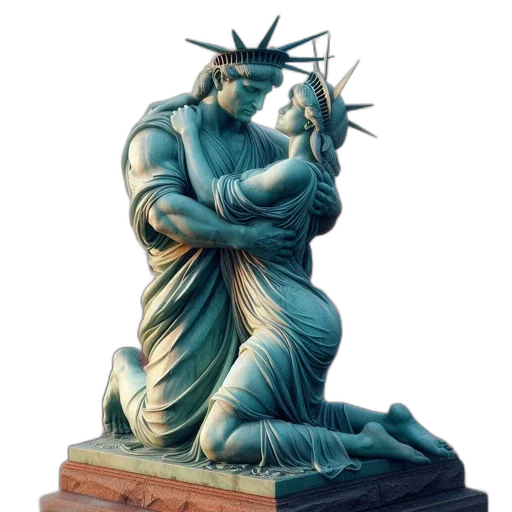 concept art, photorealistic, statue, liberty transparent PNG cut-out