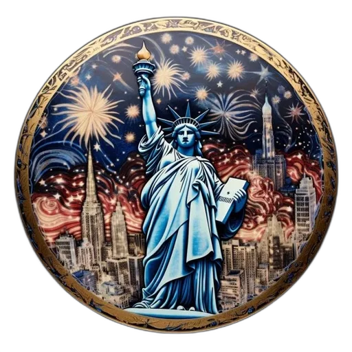 plate, features, blue, statue transparent PNG cut-out