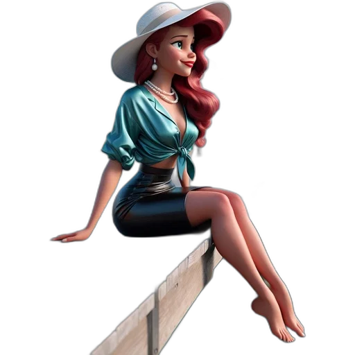 hat, dress, staff, 3d render transparent PNG cut-out