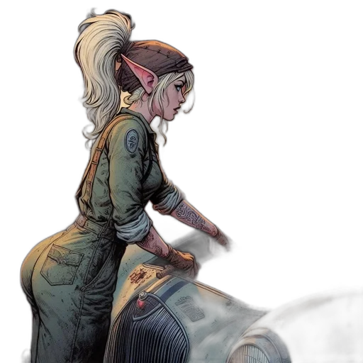concept art, fantasy art, watercolor, comic book art transparent PNG cut-out