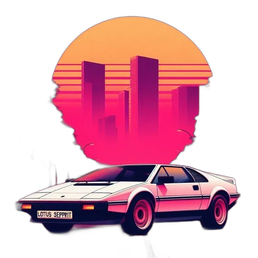 car, jacket, robot, vaporwave transparent PNG cut-out