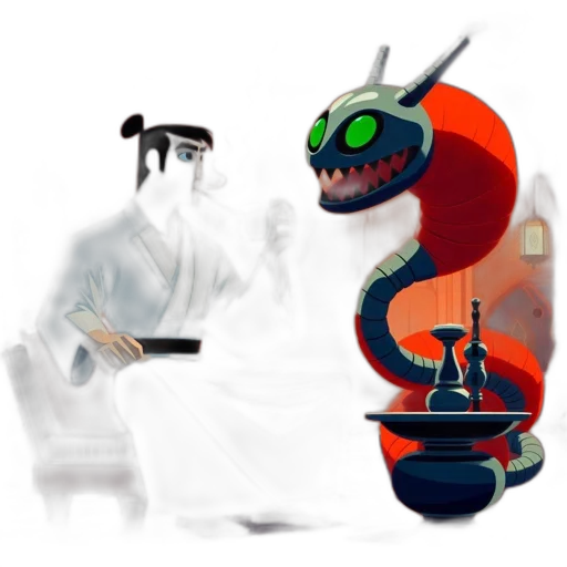dragon, staff, mask, robot transparent PNG cut-out