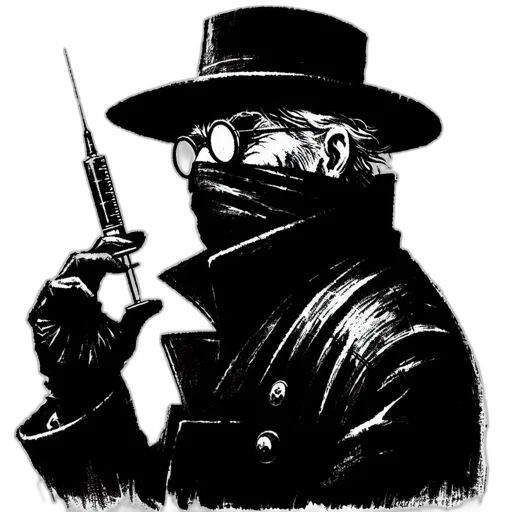 jacket, mask, staff, weapon transparent PNG cut-out