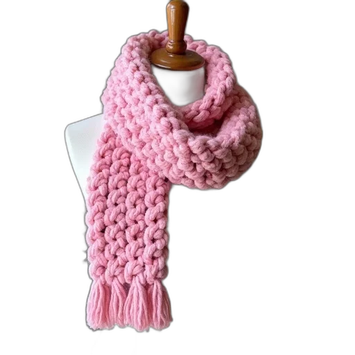 hat, pink, knitted, scarf transparent PNG cut-out
