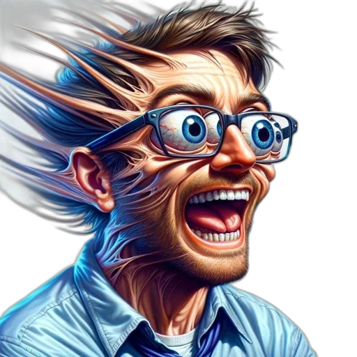face, staff, hair, creature transparent PNG cut-out