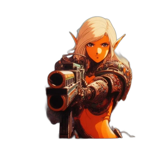 weapon, face, concept art, pixel art transparent PNG cut-out